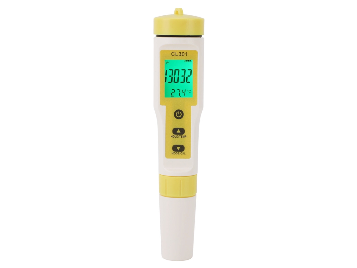 Medidor de calidad del agua 3 en 1, con sensor de temperatura de hidrógeno y cloro, IP65, resistente al agua, con retroiluminación LCD, para piscinas.