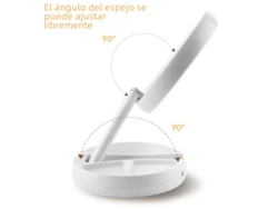 Espejo De Maquillaje Portátil Led De Doble Cara, Aumento De 10x, Con Luz, Instalación Magnética, Fuente De Alimentación Dual.
