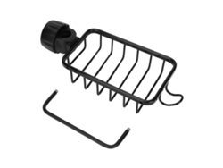 Estante de almacenamiento negro para grifo de cocina