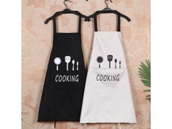 Bolsa unisex impermeable de PVC con bolsillo para cocina, repostería, barbacoa, hogar y restaurante, 2 unidades, blanco y negro.