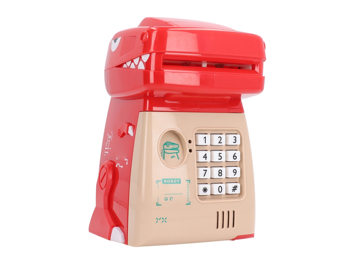-banco De Dinero Para Niños Diseño Dinosaurio Con Contraseña Capacidad Grande Banco De Cerdo Electrónico Rojo Para Niños Educación Decoración
