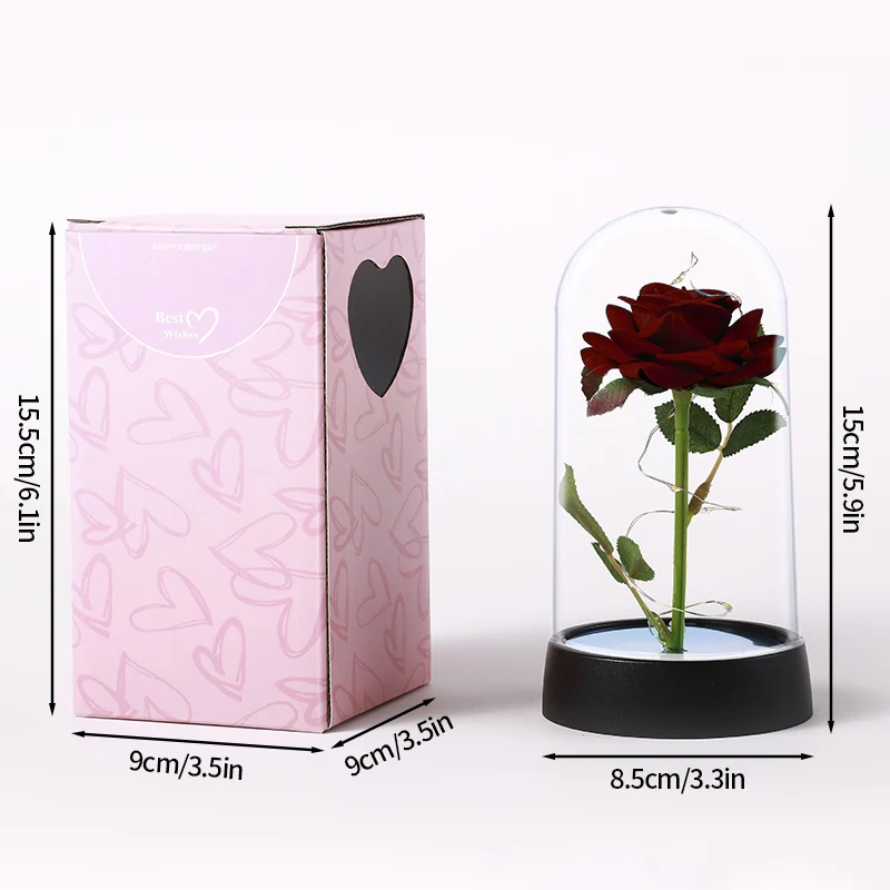 Regalos De Flores Preservadas, Flores De Papel De Aluminio Led, Adornos Florales Artificiales Que Brillan En Frascos De Vidrio.