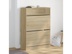 Mueble Zapatero | Armario Zapatero 2 Cajones Abatibles Roble Sonoma 80x34x116 Cm