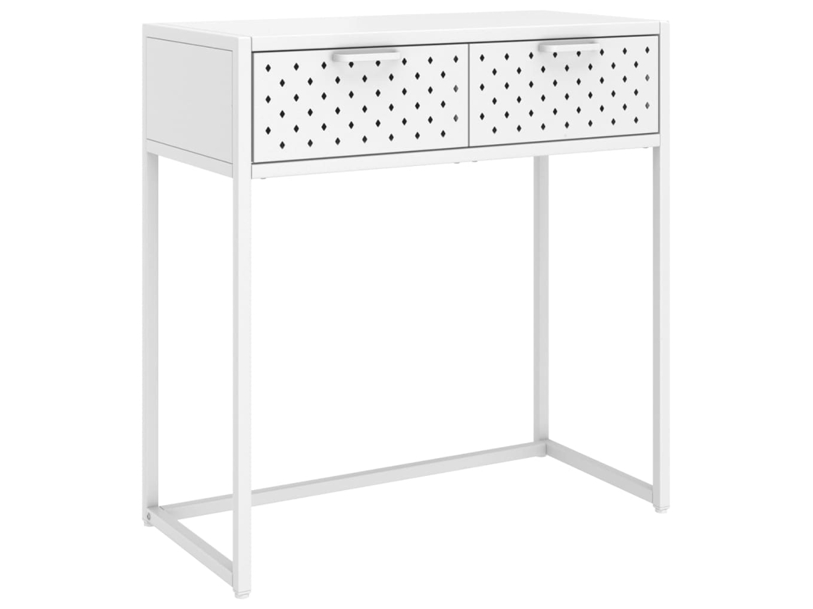 Maison Exclusive - Mesa Consola De Acero Blanca 72x35x75 Cm