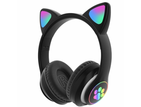 Auriculares Bluetooth Cat Ear Wireless Led Light Up Over On Ear Com/Micrófono para Iphone/Ipad/Kindle/Laptop
