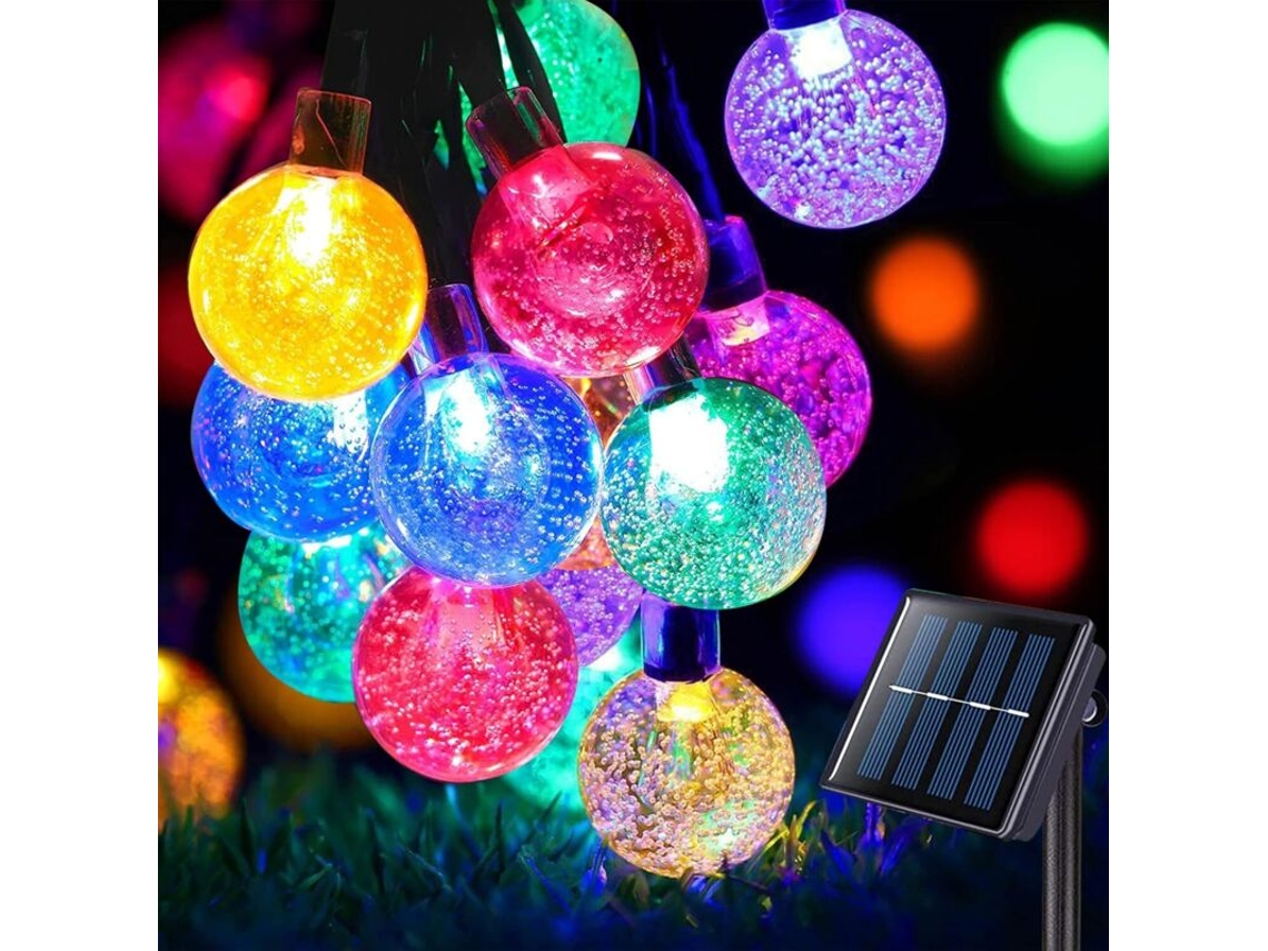 Guirnalda De Luces Solares Para Exteriores, 7 M/24 Pies, 50 Led, 8 Modos, En