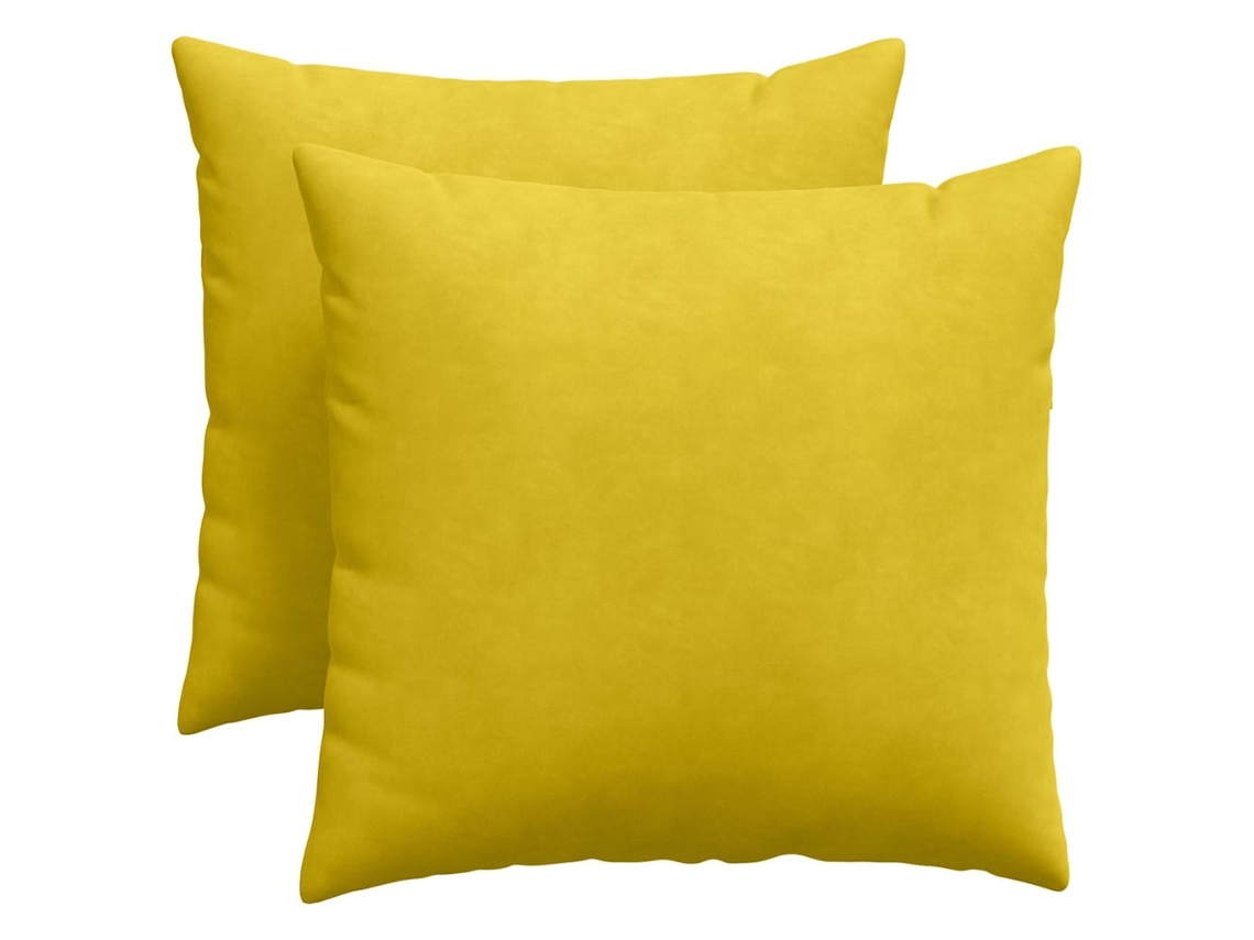 Juego de 2 cojines para sofá, HARLANV1, amarillo, 50x50 cm, tela.