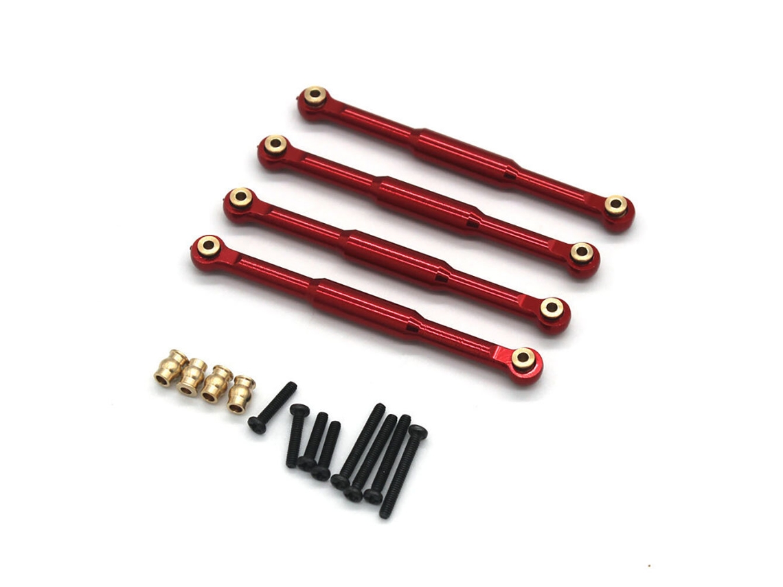 Black4pcs Upgraded Metal Lower Linkage Rods For Fms Fcx18 Lc80 Land Cruiser 1/18 Rc Cars Vehicles Models Spare Parts