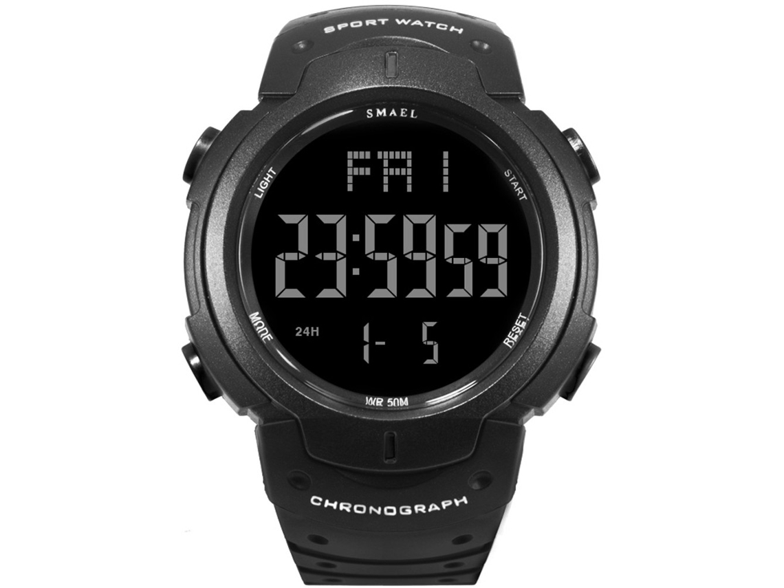Reloj Deportivo De Pulsera Para Hombre, Resistente Al Agua, Luminoso, Para Exteriores, Digital, Negro.