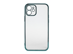 Capa De Telefone Tpu Electroplada Full Body Ultra Fina Protective Case Para Iphone 12 Verde