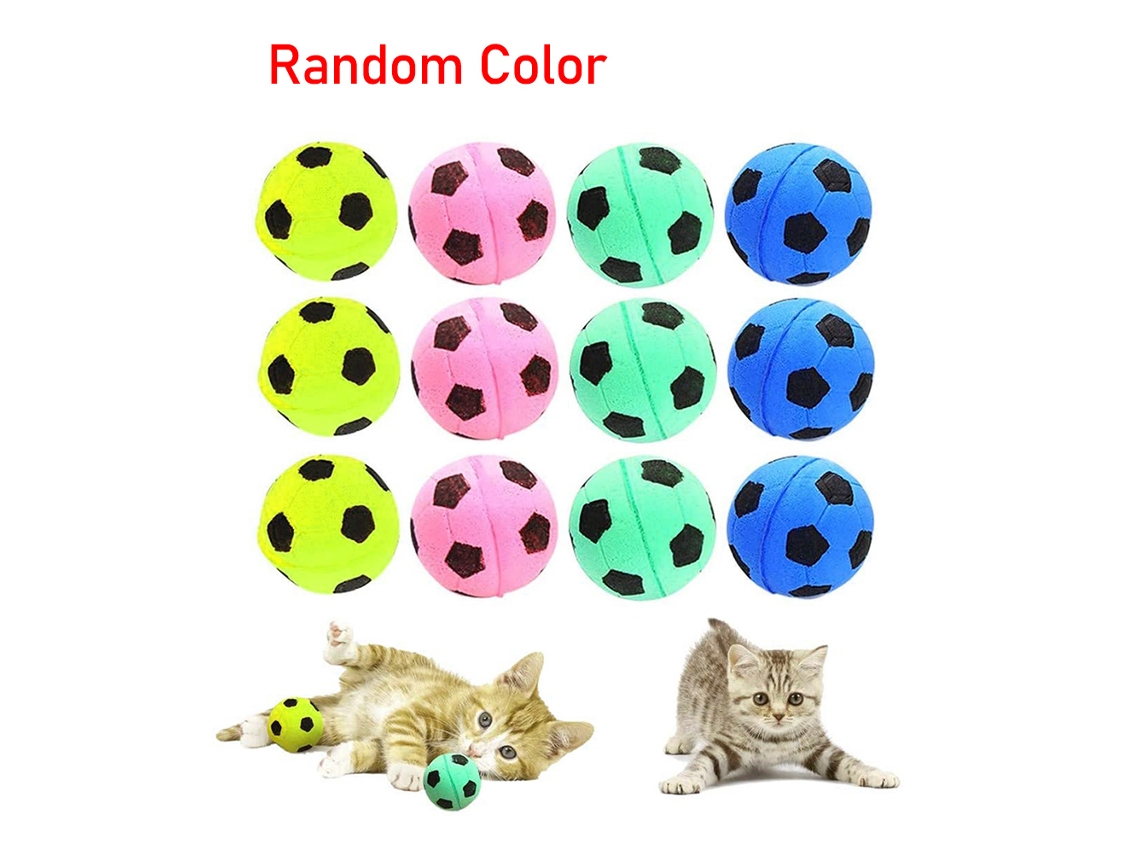 12 Pelotas De Fútbol De Espuma Suave Para Gatos, Juguetes Interactivos, Rebote Silencioso.