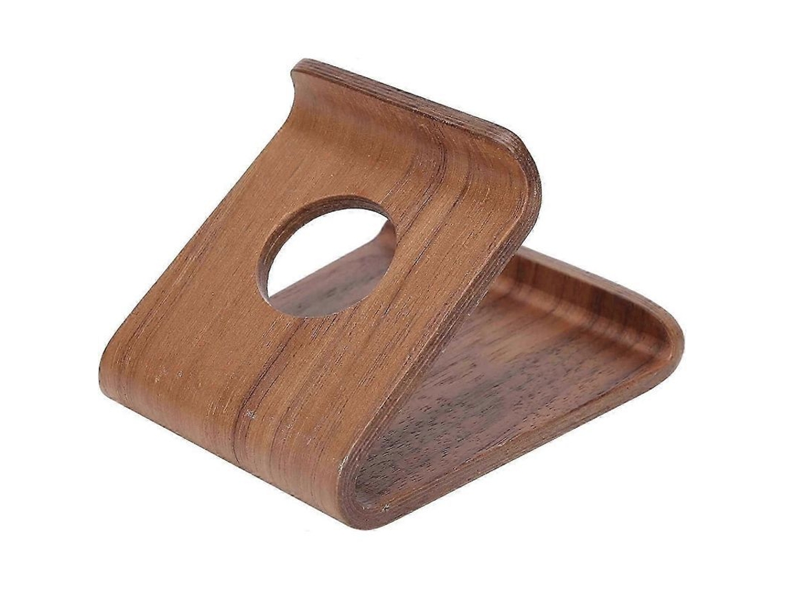 Soporte De Mesa De Madera (nogal) Para Teléfonos Móviles Y Tabletas: Estable, Duradero Y De Diseño Sencillo.