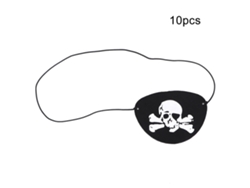 10 Parches Oculares Con Forma De Calavera Pirata De Fieltro Suave Para Fiestas De Halloween Y Accesorios De Disfraces.