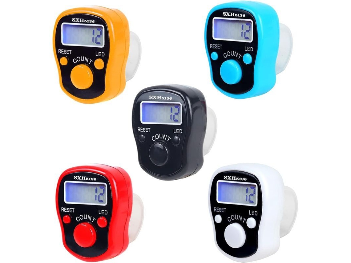 2026-contador Digital De Dedos Con 5 Led Lcd Para Oraciones Musulmanas Y Deportes, Ajustable Y Sin Baterías