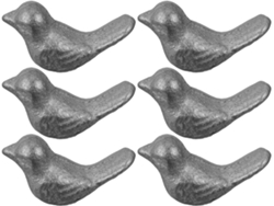 Juego de 6 figuras de pájaros de hierro fundido, ornamentales para jardín, decoración de interiores, esculturas resistentes, GOKOCO