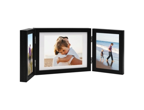 vidaXL Marco de foto collage triple negro 22x15cm+2x(10x15cm)