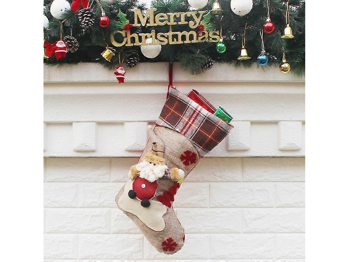 Bolsa de regalo para colgar adornos navideños en medias, estilo aleatorio. Hengjian (entrega)