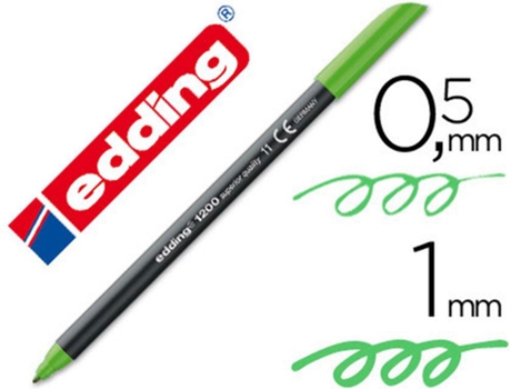 Marcador Edding Ponta Fibra 1200 Verde Claro N.11 Ponta Redeonda 0.5 m