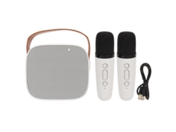 2026-máquina De Karaoke Mini Portátil Con Micrófono Inalámbrico Altavoz Bluetooth Para Adultos Niños Batería 1600mah Blanco