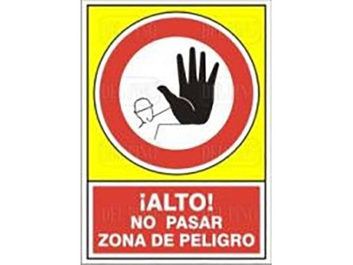 Señal 418 plast.490x345alt.zona peligr !alto­ no pasar zona peligrosa