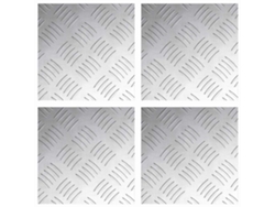 Taburete cuadrado 4 piezas Plata 20 x 20 cm Aluminio EXCLUSIVO MAISON