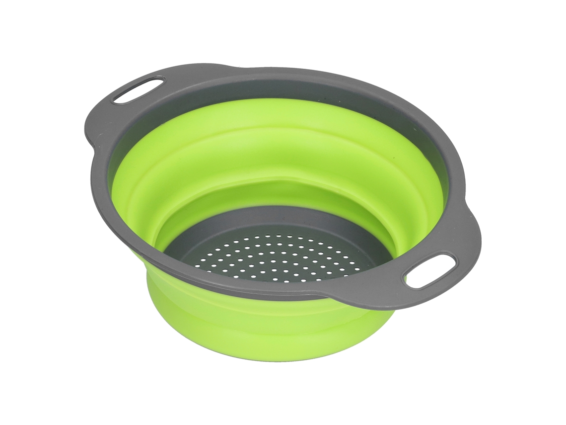 Cesta De Escurrido Plegable De Silicona Con Asa Para Frutas Y Verduras, Artículos Pequeños De Cocina Verdes