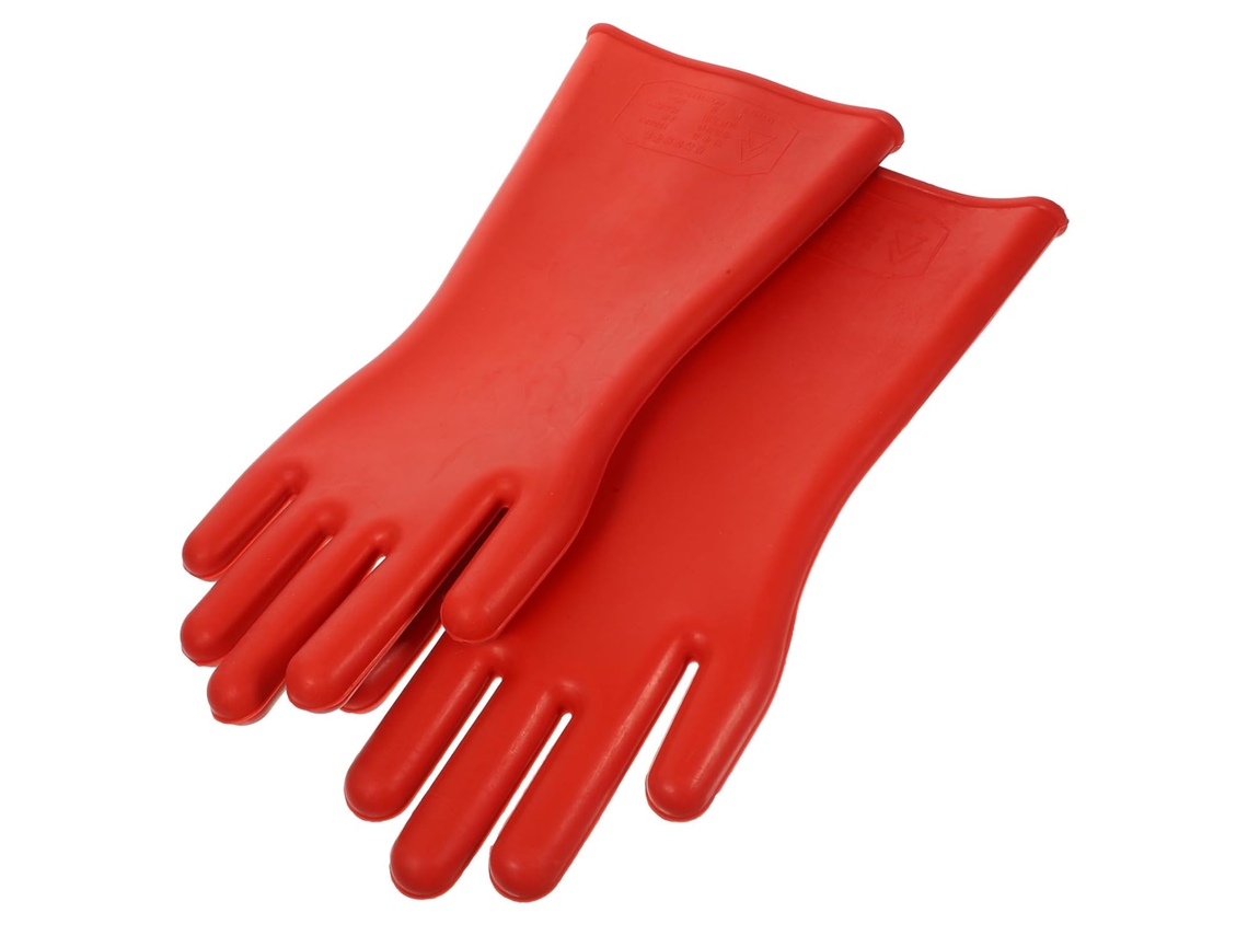 Guantes De Trabajo Eléctricos De Caucho Rojo, Ligeros Y Flexibles, Con Palma Ergonómica.