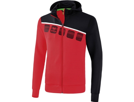 Chaqueta Entrenamiento con Capucha Niños ERIMA (Rojo y Negro, Blanco - 8 Años )