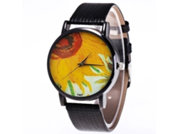 Reloj De Pulsera Casual De Cuarzo Unisex Zhoulianfa Negro Con Correa De Cuero Sintético.