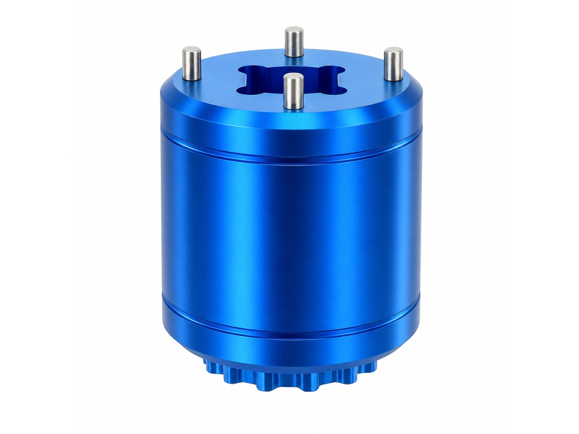Herramienta 2 en 1 de aluminio azul POLSKI de 3,4 x 2,3 cm, 1 unidad, compacta, para quitar la tapa del juego de bielas Dub y para Xtr M9100 de 11 dientes en bicicleta.