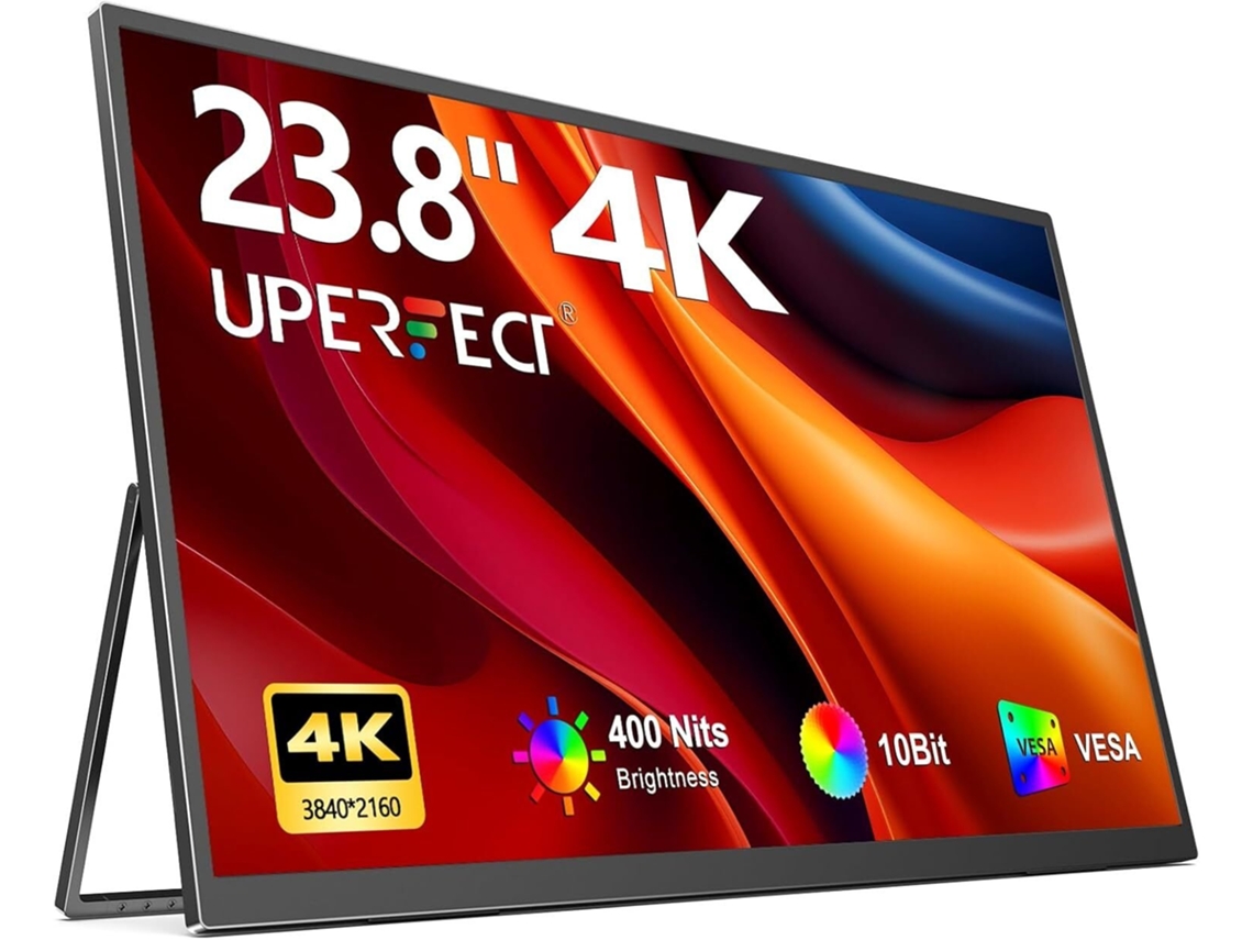 Monitor portátil de doble pantalla 4K de 23,8 pulgadas Uperfect