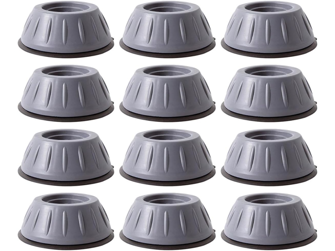 Almohadillas antivibración para lavadoras, 12 piezas, elevadores de pies antideslizantes de 9 cm de Gokoco.