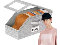 Organizador de gorras de béisbol, apilable, para 24 gorras con caja de almacenamiento, Recip Gokoco