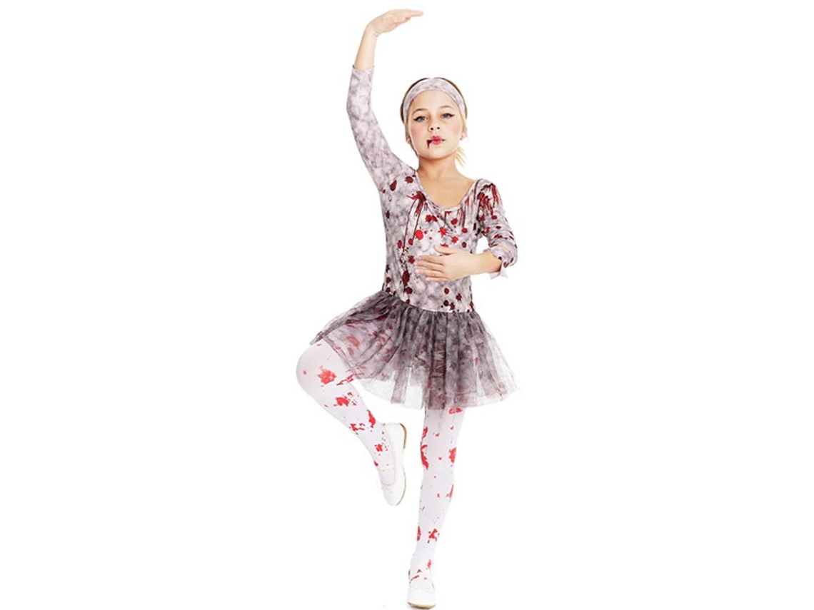 Disfraz de Bailarina Zombie gris con tocado para niña y adolescente