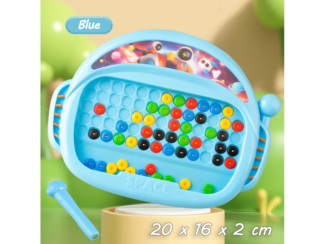 Tablero magnético Montessori de cuentas azul, dibujo interactivo, bolígrafo, concentración y entrenamiento creativo para niños Viewleaf
