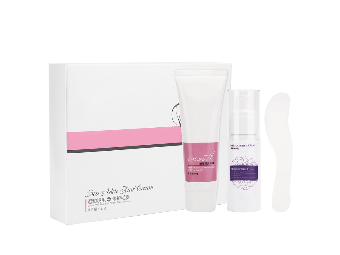 Crema Depilatoria Suave Y Sin Dolor Para Cuerpo Axilas Piernas 80g Con Loción Reparadora 45ml