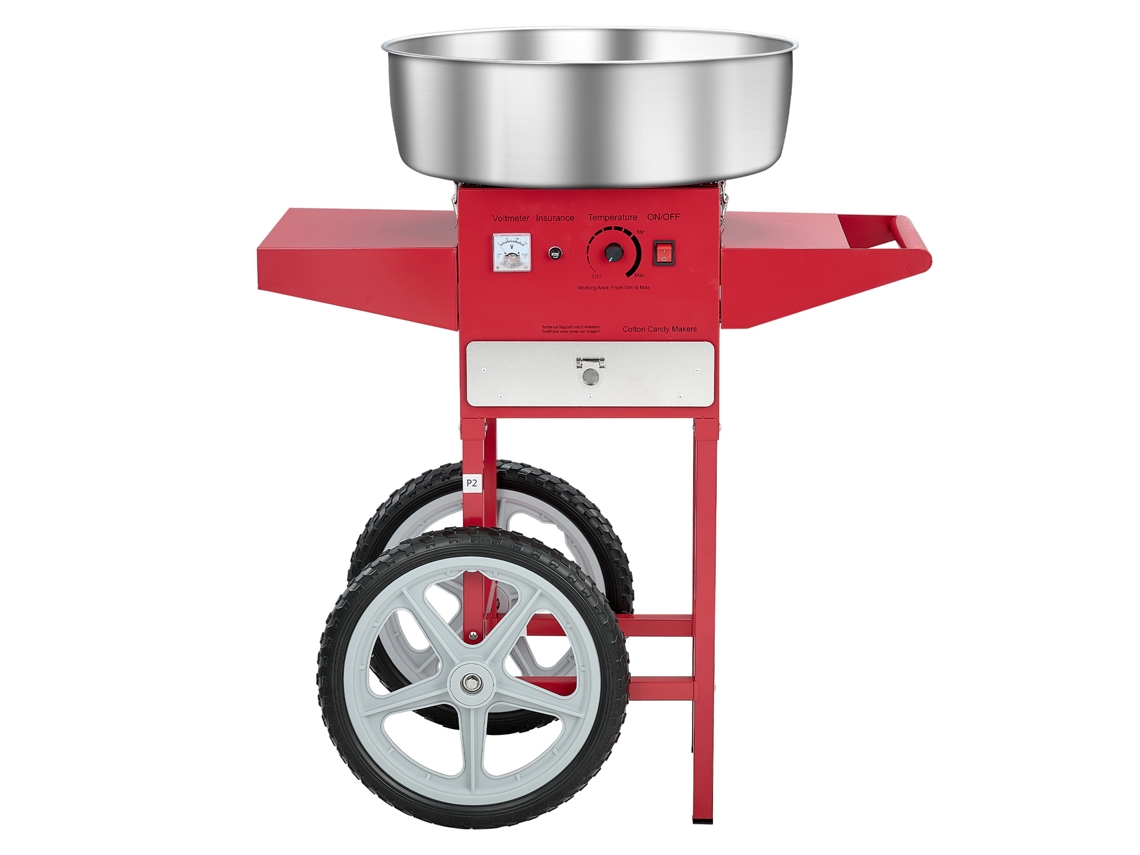 Máquina de algodón de azúcar con carrito Succebuy 1000 W 819 x 520 x 855 mm Rojo