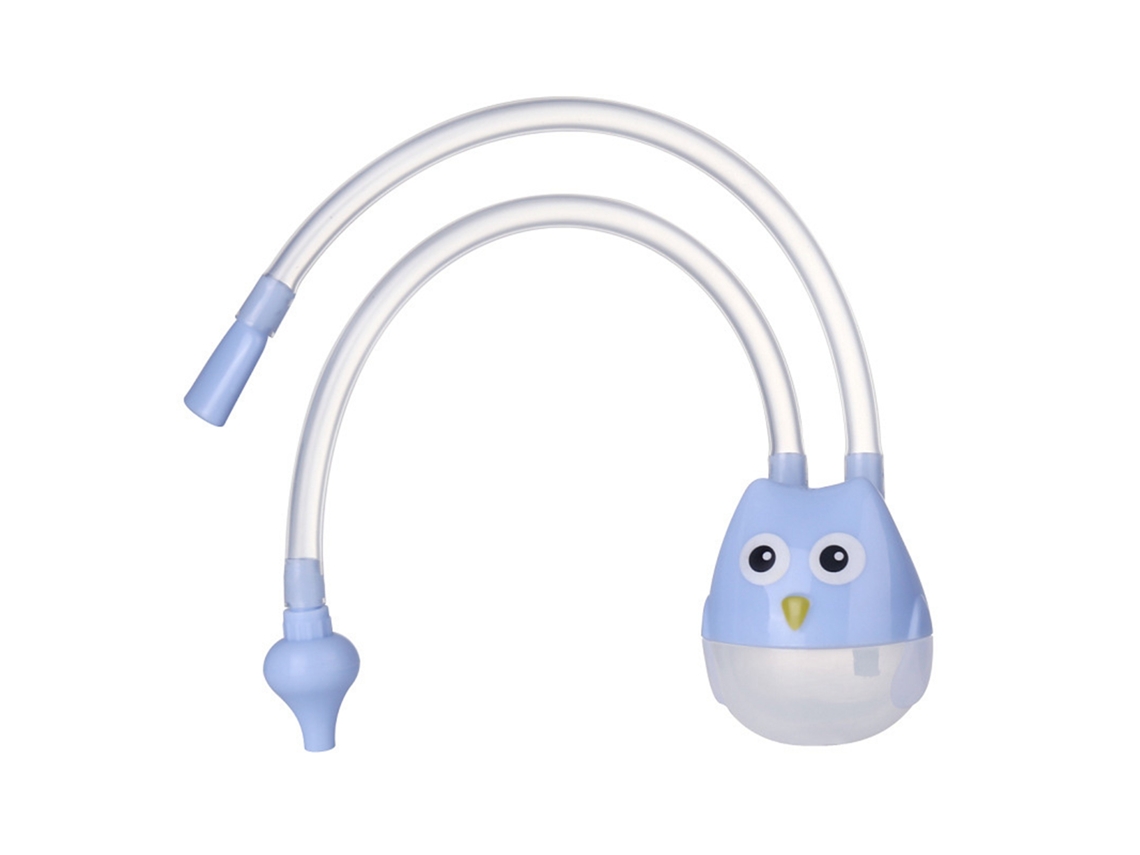 Aspirador Nasal Manual Para Bebés, De Silicona, Antirretorno, Diseño De Búho, Limpiador Nasal Seguro, Azul.