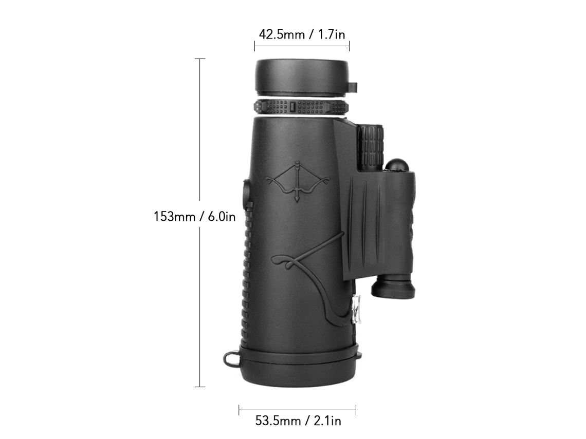 Telescopio Monocular De Visión Nocturna 12x40 Con Prisma Bak4 Para Observación De Aves, Acampada, Senderismo Y Conciertos.