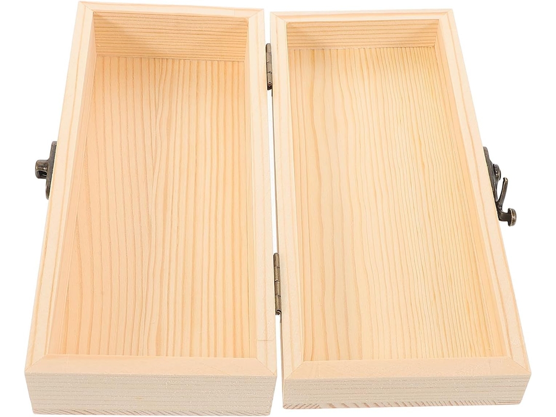 Rectangular Madera Natural Cierre Estuche Resistente Joyas Proyectos Bricolaje Acabado Color Beige Ideal