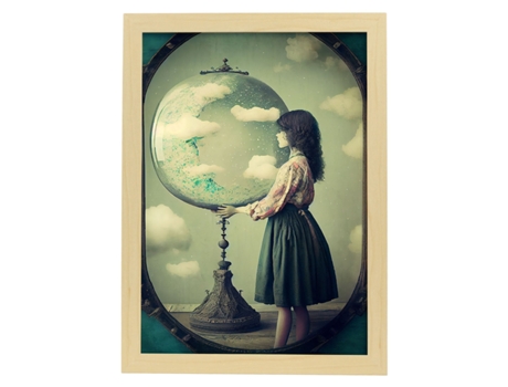 NACNIC Poster Bola De Nieve En Estilo Surrealismo Cinematográfico Ilustraciones Y Grabados De Historieta Abstracta Y Artística A4 Marcos Madera