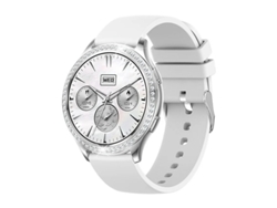 Reloj inteligente con llamadas Bluetooth, múltiples modos deportivos y detalles en diamantes, plateado Bestvite