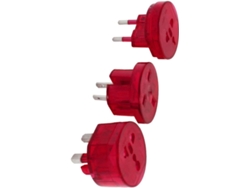 Tapa De Enchufe Portátil Roja De 3 Estilos Para Viajes (ee. Uu. Ue Y Reino Unido.