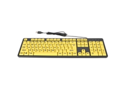 Teclado de ordenador con cable USB de letra grande