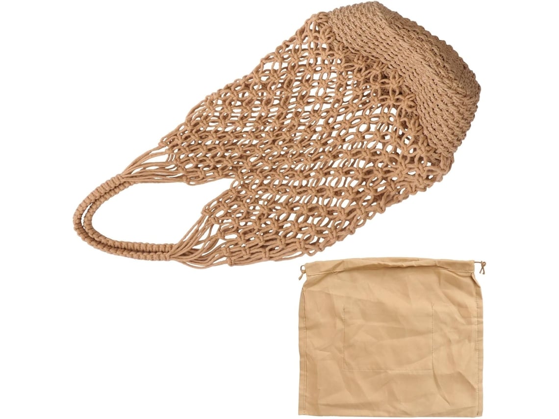 Paquete De Algodón Tejido Vintage Y De Moda Ciieeo, Cubo De Paja Calado, Resistente Al Desgaste Y Fácil De Usar.