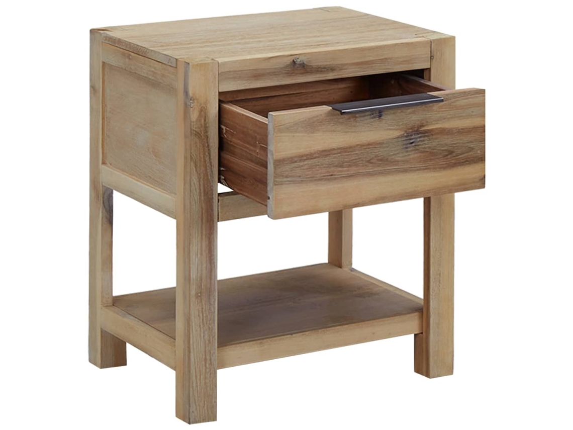 Maison Exclusive - Mesita De Noche Con Cajón Madera Acacia Maciza 40x30x48 Cm