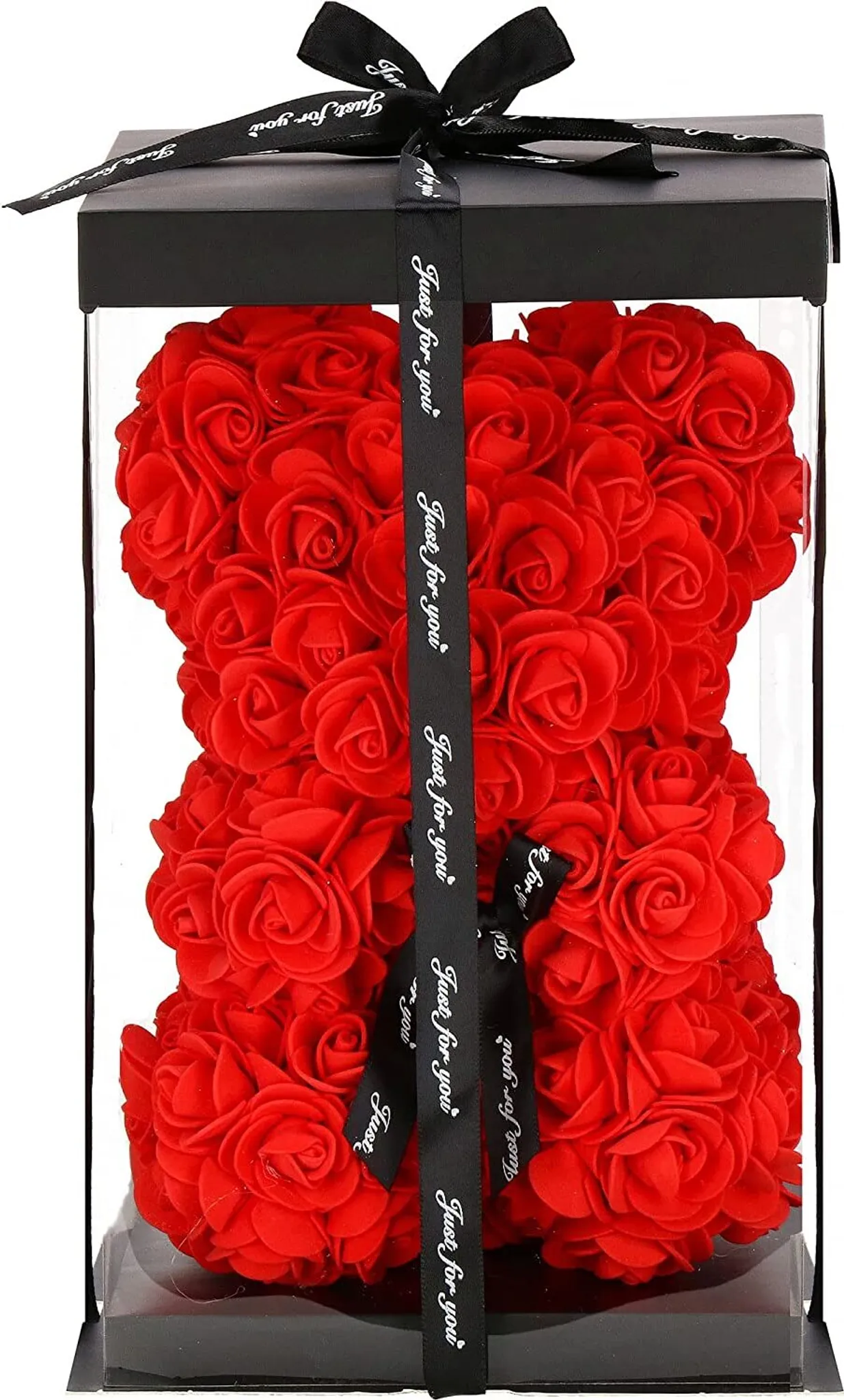 Figura De Flor Artificial De Oso Rosa Rojo En Espuma De Pe