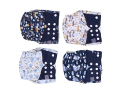 4 Pañales De Tela Reutilizables Y Lavables Para Bebés Niños Y Niñas, Ajustables De 3 A 15 Kg.