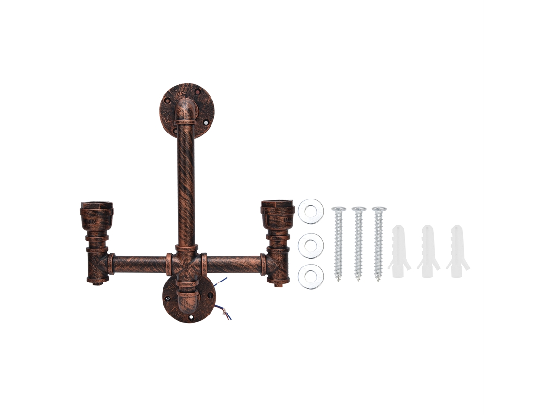Lámpara De Pared Steampunk De Hierro Con Doble Cabezal Y Base E27 Para Decoración Industrial, 220 V.