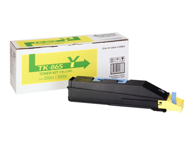 Cartucho de tóner Original KYOCERA TK 865Y Amarillo para TASKalfa 250ci, 300ci